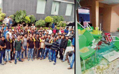 RoadRunnr Bangalore office was damaged by its delivery boys, as the new compensation structure cuts compensation by almost 50%.